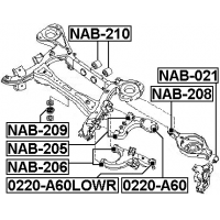 FEBEST NAB-206 جلبة ذراع سفلي خلفي - الصورة 4